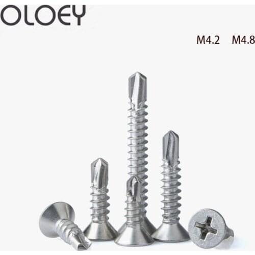 Factory Price Free Shipping M4.2 M4.8 Galvanized Cross Recessed Countersunk Head Self-drilling Tapping Screws Stainless Steel