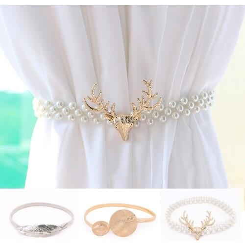 Pearl Elk Leaves Curtain Clip Curtains Holders Tieback Buckle Clips Curtain Accessories Curtain hooks Home Decor attache rideau