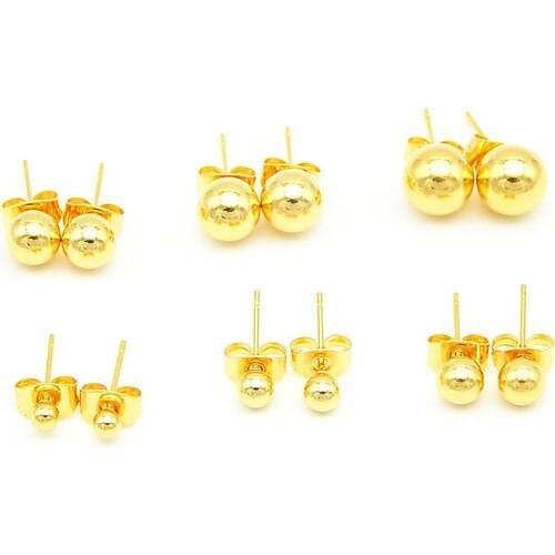 Chavin Round Yellow Ball Women 'S Steel Earrings 6 Mm. Dm18-7