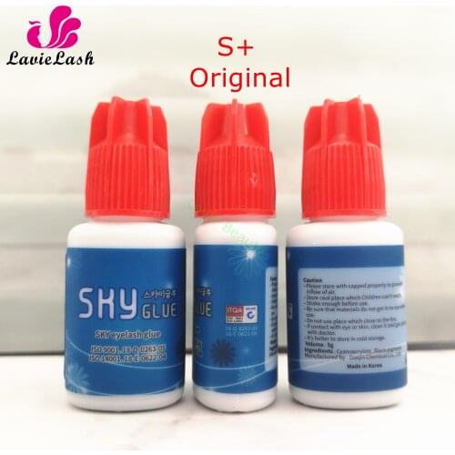 10 bottles Original Korea Eyelash Extensions Sky S+ glue with Red Cap 1-2 seconds dry time 6-7 weeks fastest and strongest glue