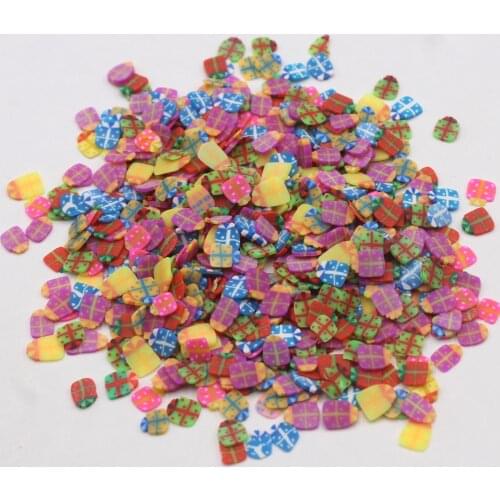100g/Lot 5mm Christmas Gift Box Clay Slices Fruits Sprinkles for DIY Slime Crafts Filling Accessories