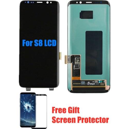 100% Original Super Amoled S8 LCD with frame for SAMSUNG Galaxy S8 G950 G950F Display Touch Screen