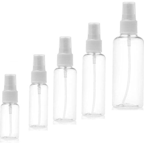 1000Pcs/lot Portable Small Transparent Plastic Empty Spray Bottle Refillable Bottles 10ml/30ml/50ml/60ml/100ml Travel Bottle