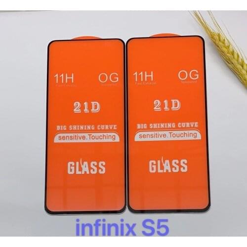 21D Full Glue Tempered Glass For infinix S5 10H Full Screen Cover Screen Protector Film For infinix S5