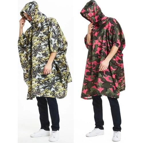 3 in 1 Hooded Rain Poncho Waterproof Raincoat Jacket for Adults Motorcycle Rain Poncho Outdoor Shade Tent Picnic Mat Sun Shelter