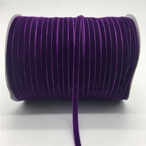 5Yards/lot 1/4" 6mm Purple Soft Comfortable Velvet Ribbon Headband Clips Bow Wedding Christmas Decoration