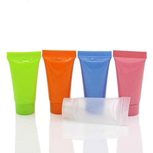 50pc/lot 5ml Flip cap hose Screw cap hose Facial Cleanser tubes Cosmetic Hand Cream Tube Emulsion Sub-bottle Capping Clamshell