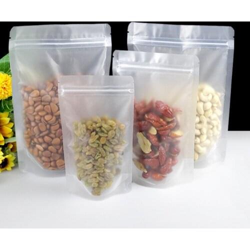 50pcs High-quality Candy Packaging Bag Plastic Package Bag Transparent Scrub Zipper Reclosable Packaging Bag