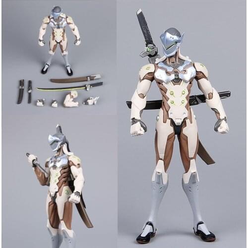 Anime Game OW Shimada Genji 18cm PVC Action Figures Toys Shimada Genji Moveable Model Toys For Christmas Gifts
