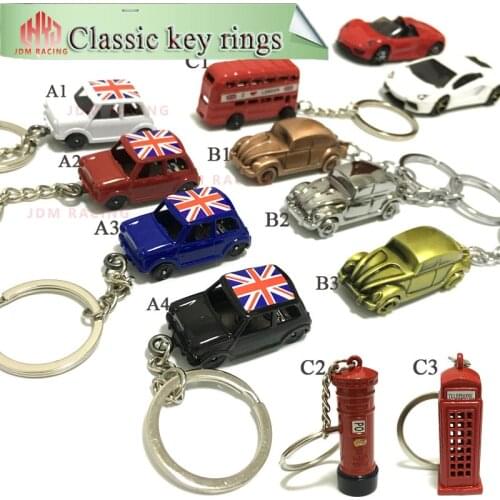 Car Alloy Keychain Keyring Pendant Car Model Key Chain Ring Holder for Mini Cooper Car Key ring decor Keyfob Key Holder