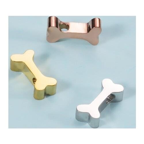 DIY small hole bead Dog Bone Pendant jewelry making 50pc 5*10.5mm polished stainless steel fashion dog bone jewelry accessories