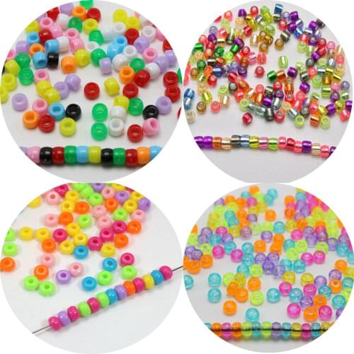 1000 Mixed Color Acrylic Tiny Barrel Pony Beads 4mm-6mm for Kandi Bracelets