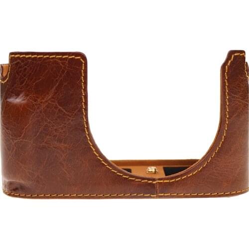 Leica Leica Camera Case Camera Case Handle Protection Case Manual Leather Retro Leather Half Set for Leica Q2 Q2 Dark Brown