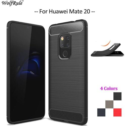 Carbon Fiber Phone Case For Huawei Mate 20 Case Soft TPU Back Cover For Huawei Mate 20 Protective Phone Bumper Funda 6.53