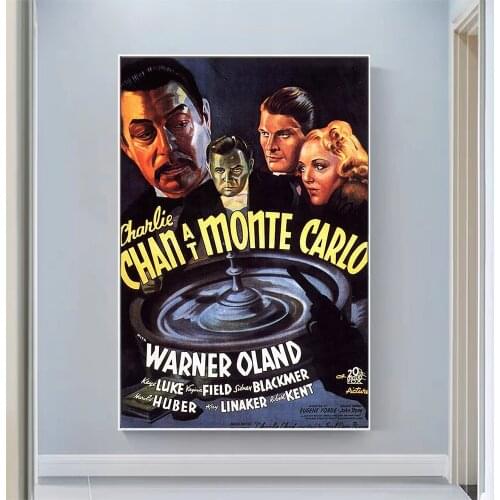 CP1135 Charlie Chan at Monte Carlo Classic Hot Movie Print Silk Fabric Poster Indoor Wall Art Decor Gift