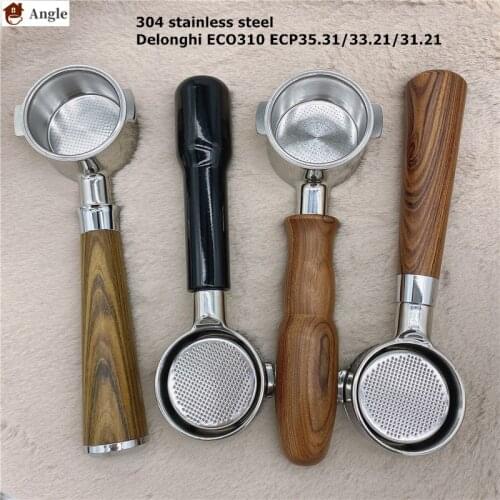 304 Stainless Steel 51mm Coffee Bottomless Portafilter For Delonghi ECO310 ECP35.31/33.21/31.21 Filter Holder بورتافلتر ديلونجي