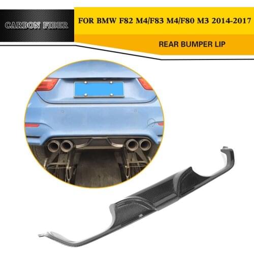Carbon Fiber Rear Bumper Lip spoiler Diffuser for BMW F80 M3 F82 F83 M4 2014-2017 Sedan Coupe Convertible Black FRP