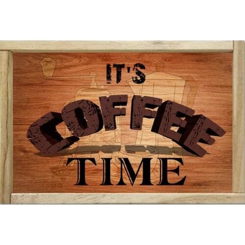 Design Its Coffee Time Solid Wood Frame Wood Signs Wall Art|Natural Framed Wood Painting Wall Decoration for Cafe/Kitchen Pot
