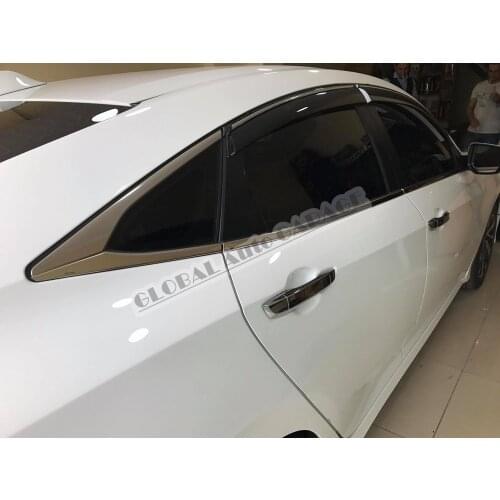 For Honda Civic FC5 Sedan 2016-2020 Chrome Window Moulding Window Frame Framework Auto Accessory Diffüser Spilitter Car-styling