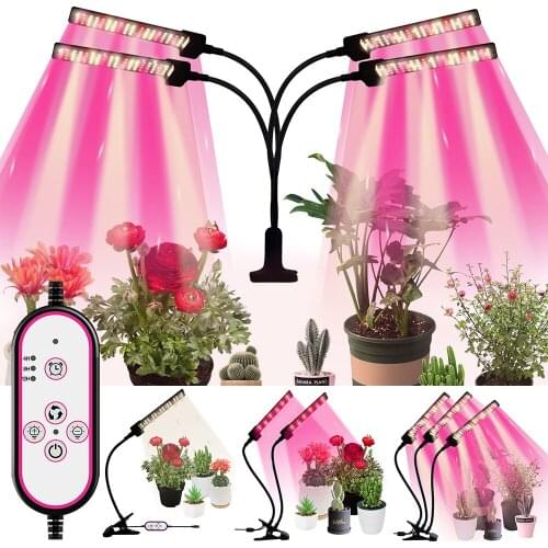 Full Spectrum LED Grow Light Dimmable 3 Light Color Modes Indoor Plants Hydroponics Grow Lamp Sunlight 4/8/12H Timer Phyto Lamp