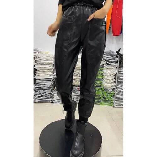 Женские кожаные брюки Glufigh China At AliExpress