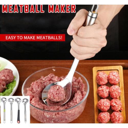 Hot Stainless Steel Non-stick Meatballs Spoon Maker Squeezing Kitchen Home Tool Ball Mold Spoon Kitchen Gadget Meat Tools