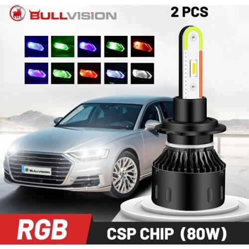 H11 Bluetooth Led H4 Rgb 6000K H7 20000Lm H8 H9 Fog Lights Hb3 9005 Bulb Hb4 9006 Headlights Motorcycle Ice Lamps Turbo Colorful