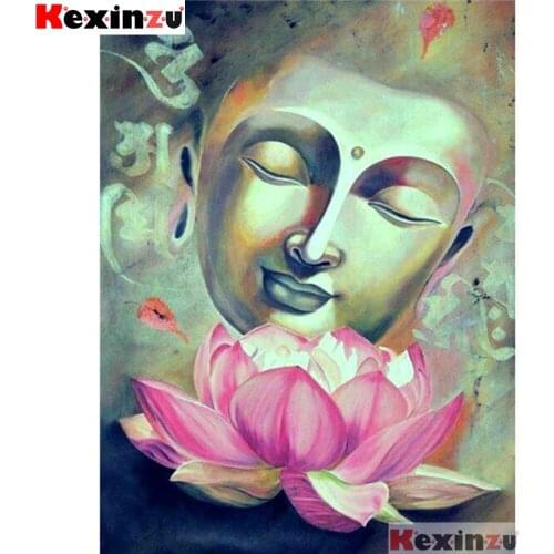 Full Square Round Diamond 5D DIY Diamond Painting "Lotus buddha" Diamond Embroidery Cross Stitch Rhinestone Mosaic Painting Xy44