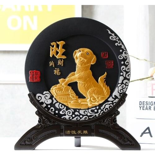 CHINA NATIONAL GIFT HOME OFFICE SHOP COMAPNY TOP DECORATION THRIVING BUSINESS PLUTUS DOG WANG CAI MASCOT FENG SHUI ART ORNAMENT