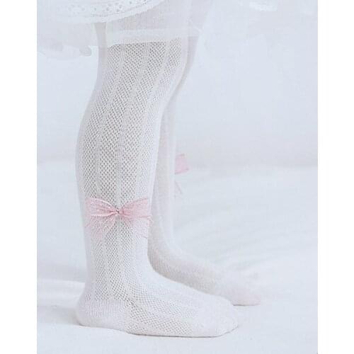 Summer autumn mesh thin children kids pantyhose cotton breathable cute bow princess dance tights girl baby newborn pantyhose