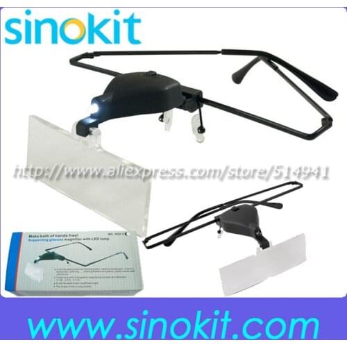 Primeshop-1.5X/2.5X/3.5X Eye Glass Loupe Jeweler Magnifier Magnifying Watch Repair With LED Light GM19157