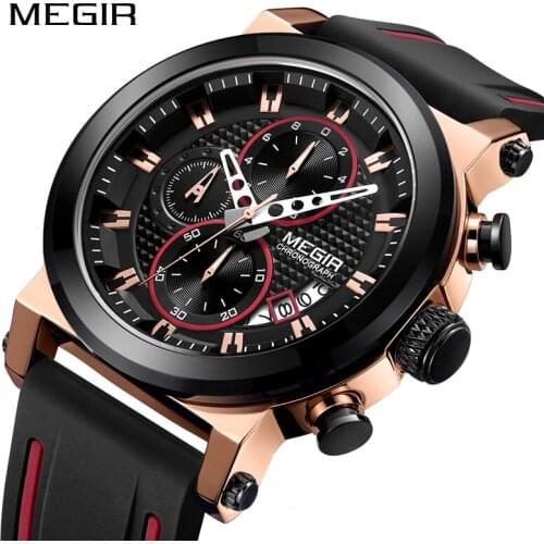 MEGIR Original Luxury Top Brand Quartz Watch Men Chronograph Sports Watches Mens Clock Man Kol Saat Jam Tangan Pria For Dropship