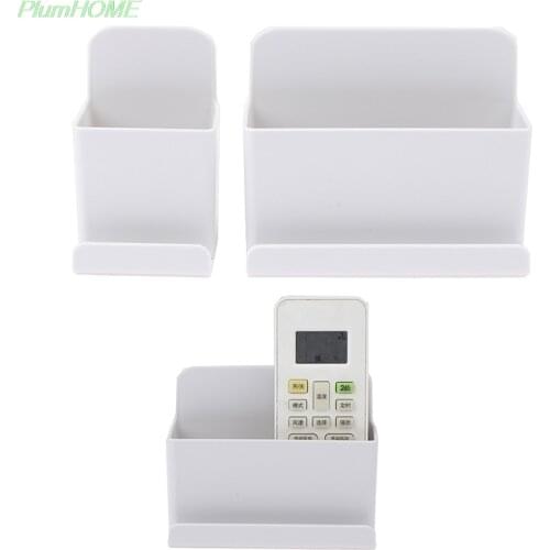 Wall Mounted Organizer Storage Box Remote Control Air Conditioner Storage Case Mobile Phone Plug Holder Stand Container 2 Sizes