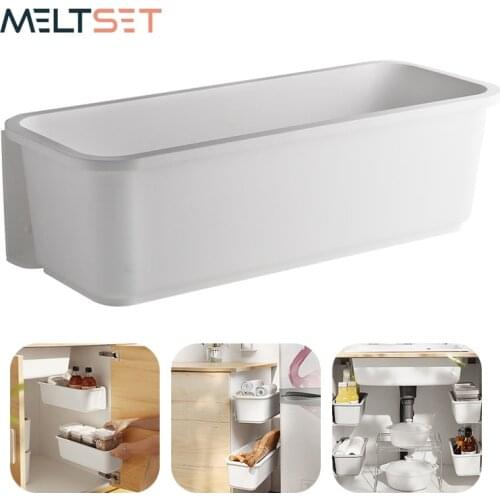 Wall Hanging Refrigerator Storage Box Kitchen Cabinet Door Storage Shelf Basket Cling film Tissue Box Refrigerator Organizer
