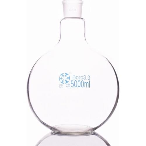 Single standard mouth flat-bottomed flask,Capacity 5000ml and joint 40/38,Single neck flat flask