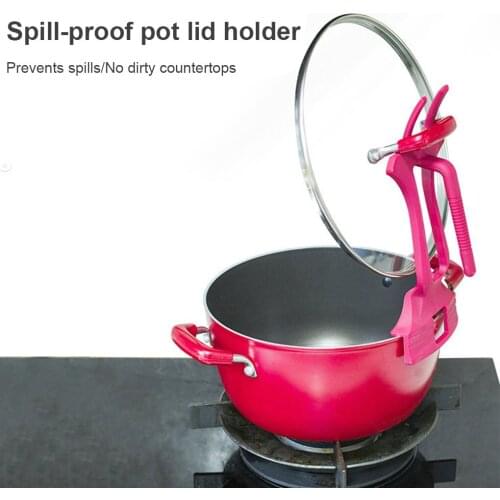 Lid Lifter Stand Spill-proof Soup Pot Cover Support Bracket Holder Heat Resistant Nylon Pot Lid Rack Kitchen Tool for Cooking