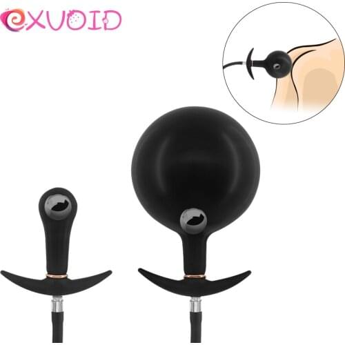 Sex Toys Women Inflatable Anal Plug Gay Dildo Pump Silicone Huge Anus Butt Dilator Expandable Prostate Massager with Metal Ball