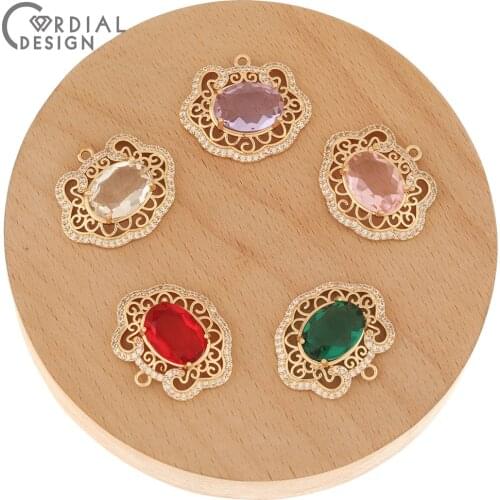 Cordial Design 20Pcs 22*26MM Jewelry Accessories/CZ Charms/Hand Made/DIY Connectors/Lock Shape/Crystal Pendant For Necklace