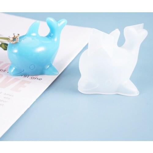Silicone mold Dried Flower Resin Decorative Craft 3D dolphin ornaments Mold UV epoxy resin molds for jewelry