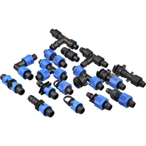 16mm Drip Tape Connectors 5/8" Greenhouse Irrigation Thread Locked Garden Drip Irrigation System Pipe Fittings 30pcs