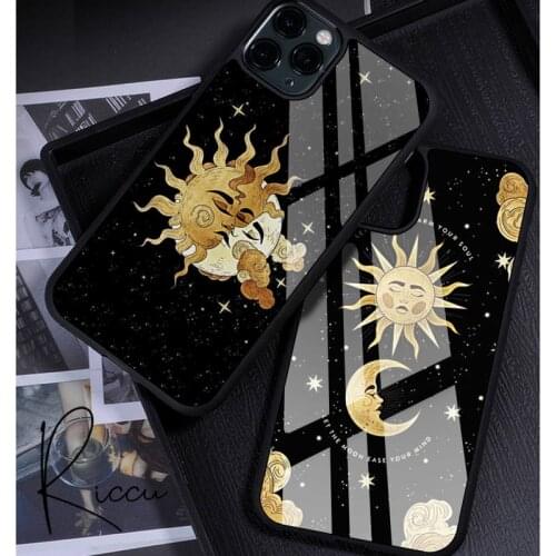 Sun and moon Phone Case Rubber for iPhone 12 11 Pro Max XS 8 7 6 6S Plus X 5S SE 2020 XR 12 Mini case