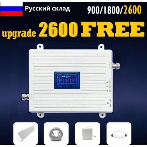 Band 7 B3 B8 900 1800 2600 Tri-Band Booster 2G 3G 4G Cellular Signal Amplifier Cell Phone Signal Repeater LTE Russia Spain UK