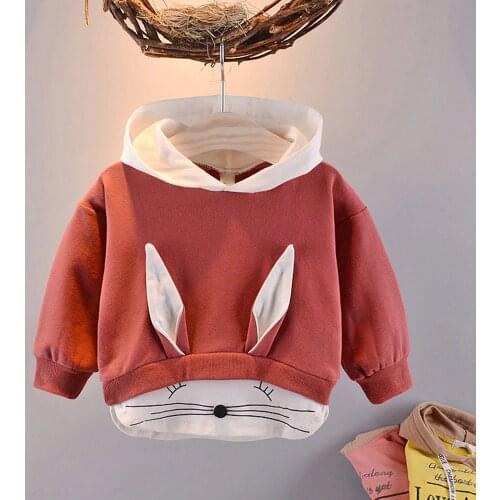 2019 spring Autumn Children Baby Babi Kids boys Long Sleeve cute sweet Cartoon rabbit Hooded Sweatshirts Outwear Coats C1817