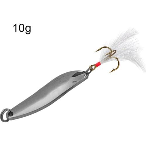 1Pcs 5/7/10/13/18/21g Fishing Spoon Lure Metal Spoon Spinner With Feather Hard Bait Fishing Tackle Pesca Iscas Accessories
