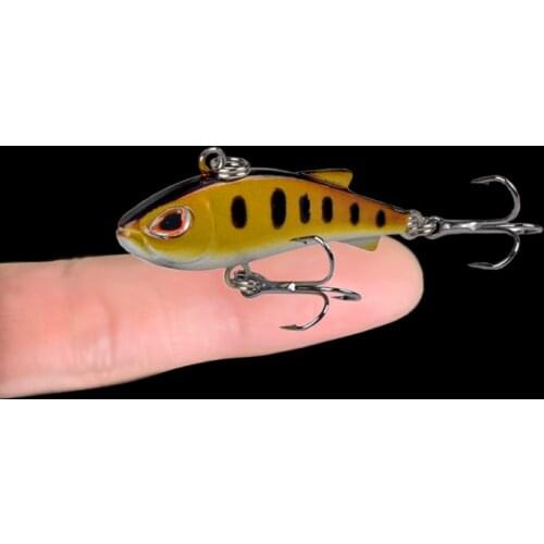 1pcs 4cm 4g Hard VIB Lures Fishing Minnow Bait Treble Hooks Sinking Crankbait Wobblers Fishing Tackle 3DEyes