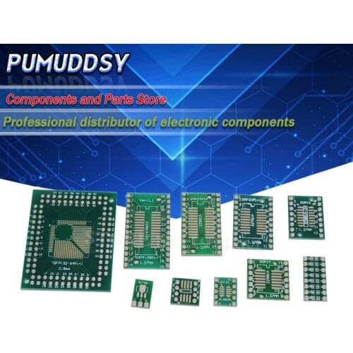 10PCS PCB Board SMD Turn To DIP 0805 0603 0402 SOT23 SOP MSOP SSOP TSSOP 8 10 14 16 20 24 28 SMT To DIP Adapter Converter Plate
