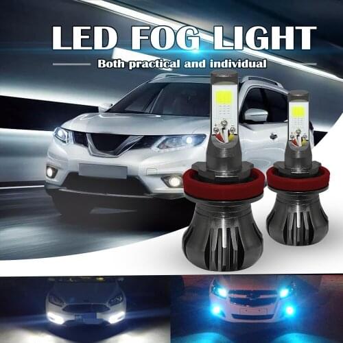 2 Pcs 80W 6000K 3000K H3 LED Car Headlight Black 880 881 H8 H9 H11 Moto LED Fog Lamp Bulbs for Motocycle 9600Lm Dual Colors