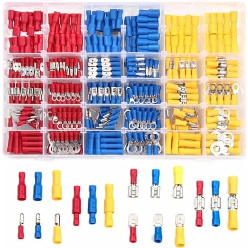280/480PCS Insulated Cable Connector Electrica Assorted Crimp Spade Butt Ring Fork Set Wire Crimp Terminal Wire Connector Kit