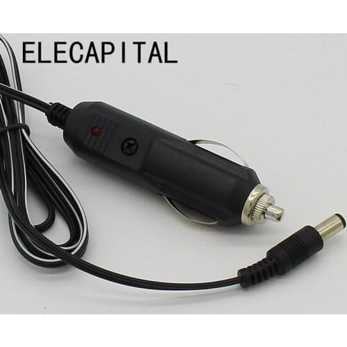 Car Cigarette Lighter 5.5*2.1mm Plug Cigar Power Connector Fused With Light LED With 1.5m Wire Cable End Caps