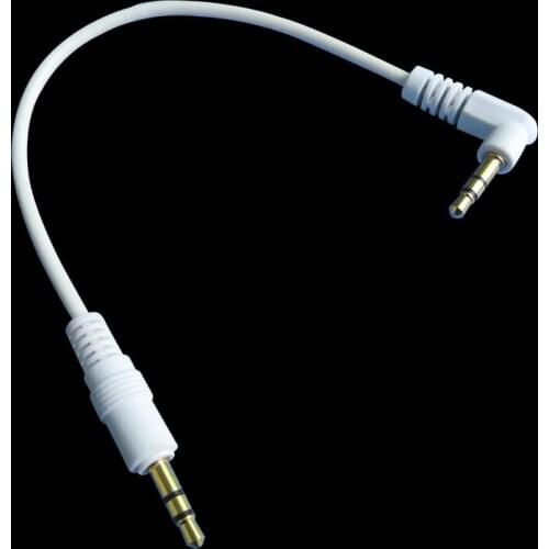 White 20cm 3.5mm AUX AUXILIARY CORD 3-poles gold plated